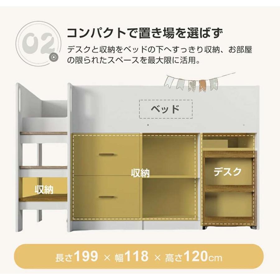 2段ベッド 二段ベッド はしご パイプ パイプベッド ハイタイプ ミドルタイプ ア_4