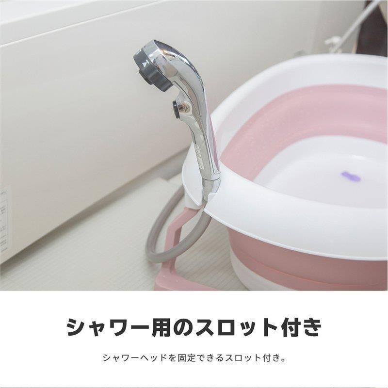 ベビーバス折りたたみソフトタブ折り畳み止水栓排水口沐浴赤ちゃん新生児お風呂バスケットたらいバケツペットバス｜amistad-2｜08