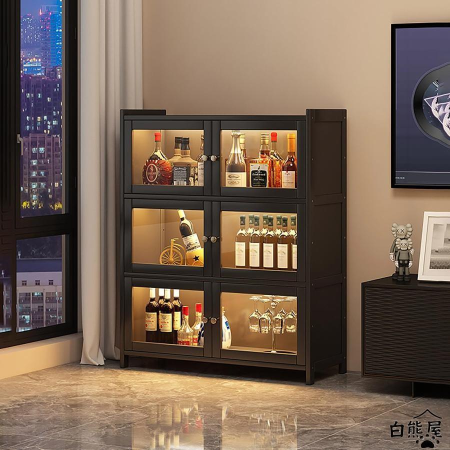 ウイスキー ワインバーキャビネット お酒収納ラック 自立式ワイン