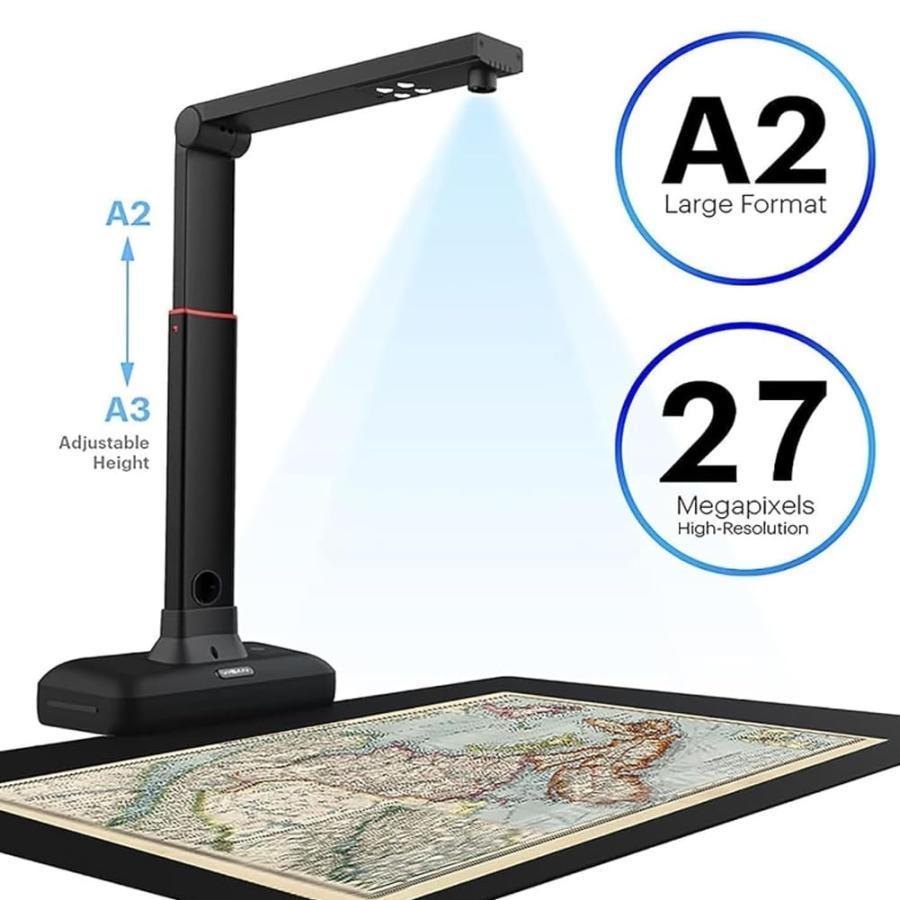 大判ブックスキャナー、A2 オーバーヘッドスキャナー、27MP 自動平坦化 