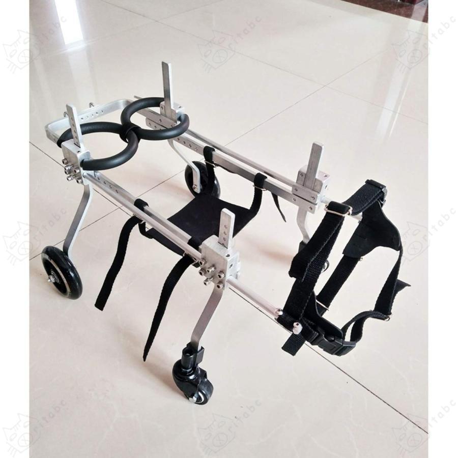 老犬、猫、ウサギ、スクーター用の4輪ペット車椅子中小犬用の調節可能