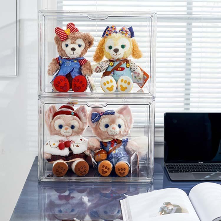 2個セット ぬいぐるみ収納ケース シューズボックス 透明 ぬいぐるみ