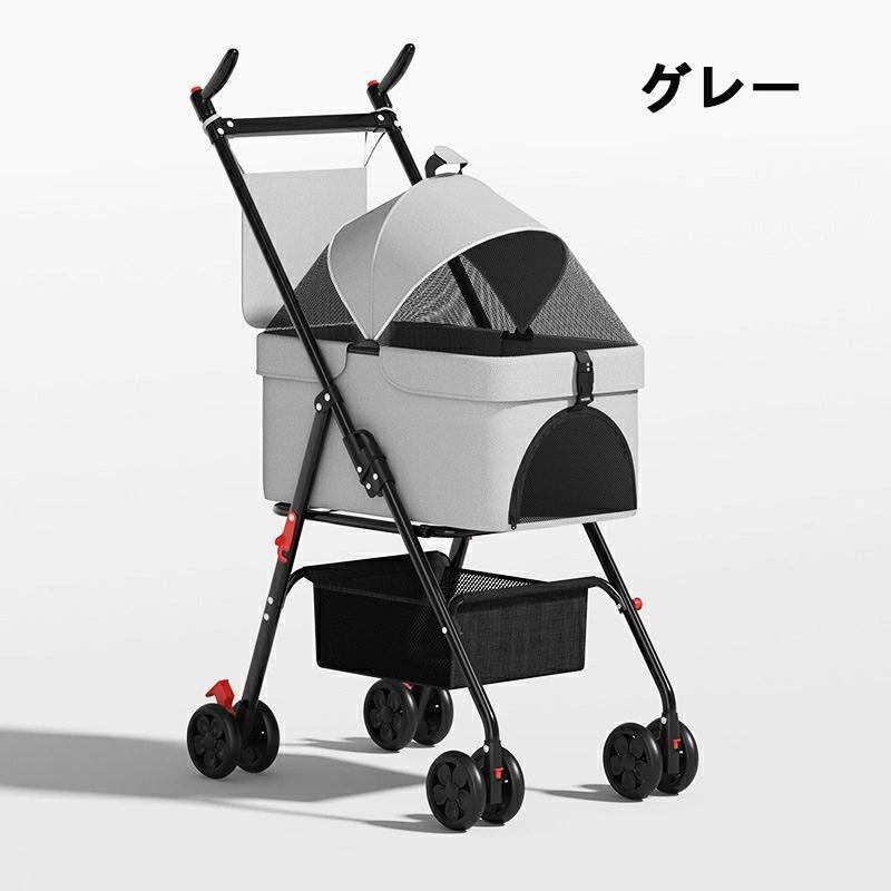 ペットカート 3WAY 分離式 大容量 折りたたみ式 カート キャリーバック ドライブボックス 対面式 フルオープン 後輪ブレーキ付き 犬猫兼用 多機能 軽量 通気_2
