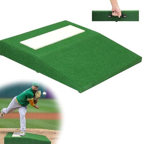 野球 ピッチングマウンド 野球練習マット 野球投手マウント 野球バッターマット 厚さ10mmの高密度人工芝 自然の斜面 持ち運びが簡単 室内 屋外用 学童 少年 大人の画像