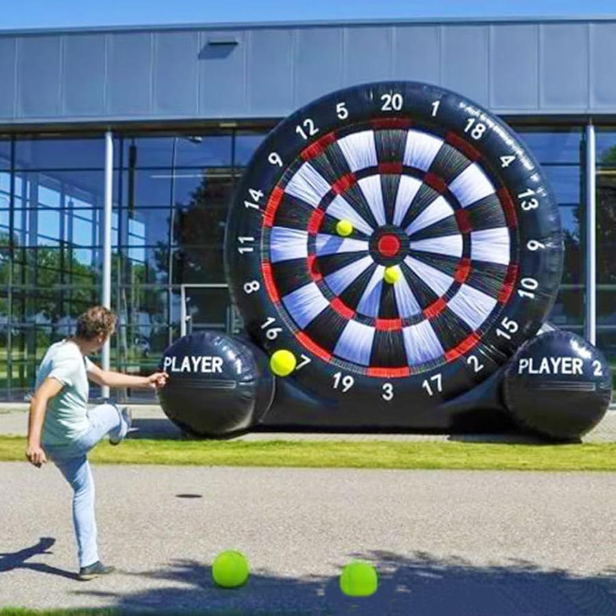 巨大なブラックインフレータブルターゲット、ブラックインフレータブルダーツボードゲームサッカーインフレータブルサッカーターゲットボールフィートダーツスポ_6