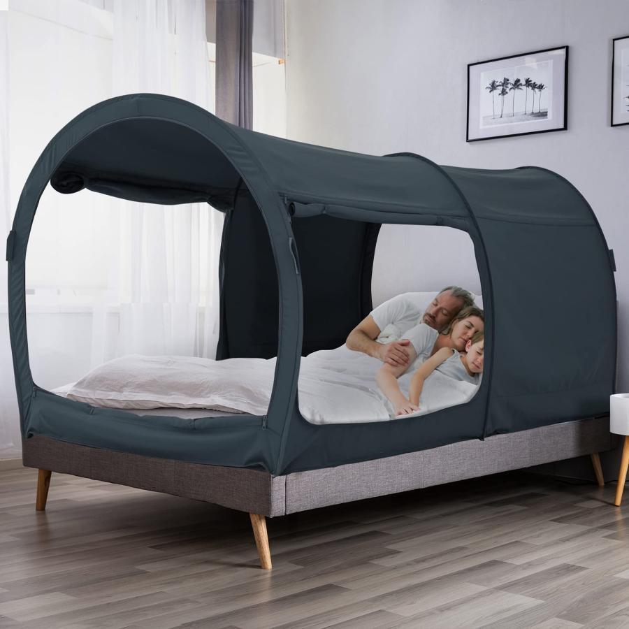 ベッドテント190x99cm ドリームテント ワンタッチベッドキャノピー シェルター キャビング 屋内 プライバシー ポップアップ 数秒取立 暖かい遮光 通気 多機能 室の画像