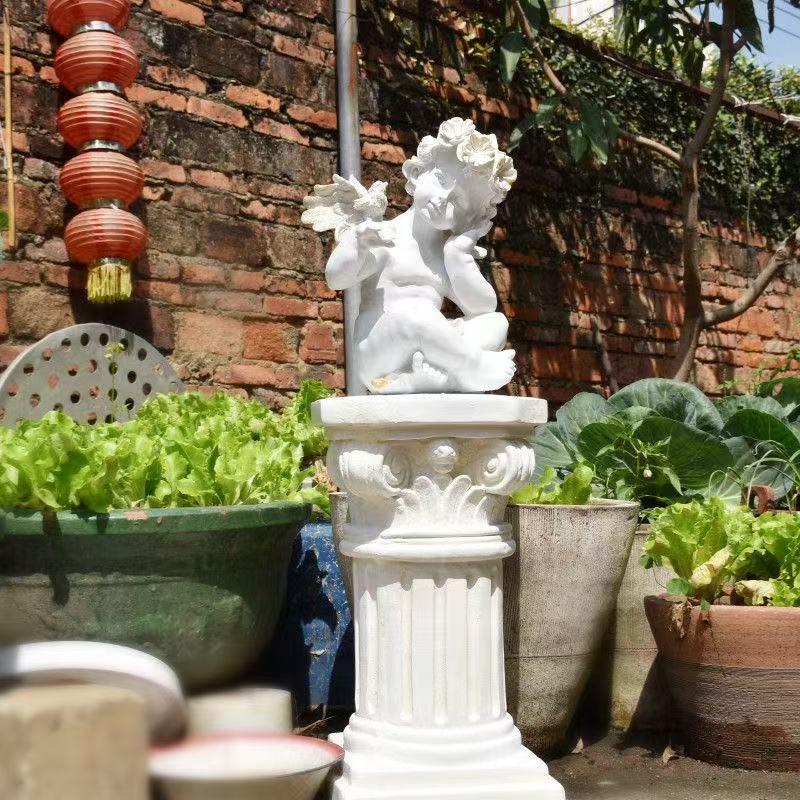 玄関 天使置物 可愛い ガーデンオーナメント ガーデニング エンジェル