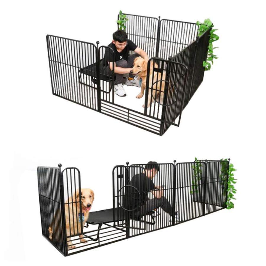 ペットサークル スチール製 ペットフェンス 犬ゲージ ドア付き DIY
