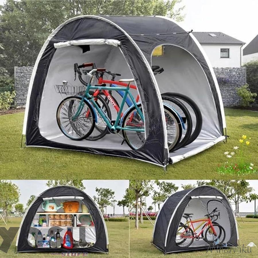 自転車 テント サイクルハウス 2ドア 収納 屋外 自転車置き場 ガレージ 