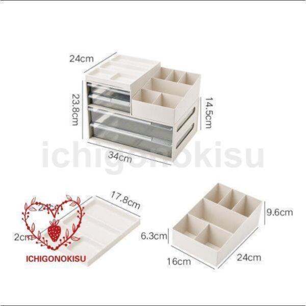 収納ケース 文房具収納 引き出し メイクボックス レターケース デスク収納 A4 小物収納ケース 小物入れ 書類ケース 卓上 机上 事務用品整理 ペン立て 透明｜amistad-2｜18