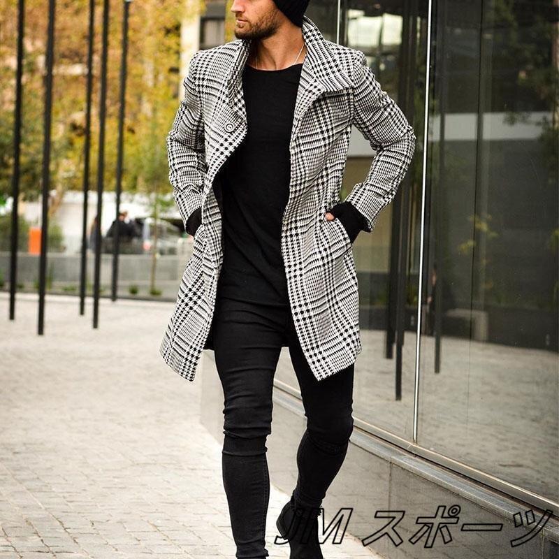 メンズ チェスターコート おしゃれ トレンチコート 50代 チェック ロング アウター 代 高品質 ビジネスコート カジュアル 40代 30代