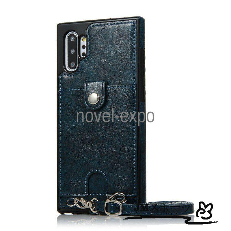 斜め掛け Galaxy Note10+ Note9 Note8 S10 S10+ S9 S9+ S8 S8+ ケース レザー カード収納 ネックストラップ付き ショルダー ギャラクシー カバー｜amistad-3｜13