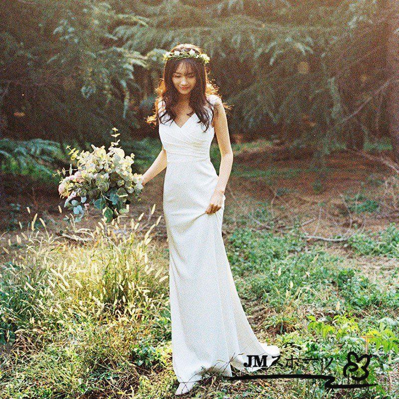 軽系ウェディングドレス ロングドレス レディース 白いドレス ウェディングドレス 結婚式 シンプル 上品 ワンピース ウェディングドレス ウエディング Amifac4 Jm スポーツ 通販 Yahoo ショッピング