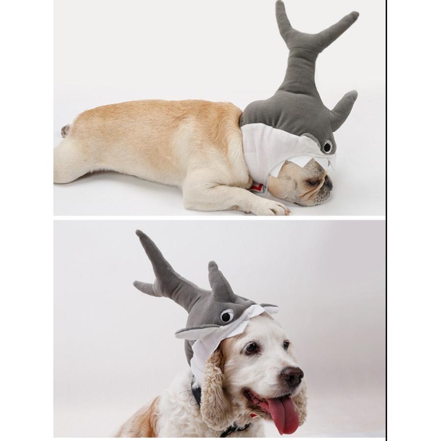 訳あり商品 ペット用 ハロウィン サメ型帽子 変身着 犬 ハロウィングッズ アクセサリー 衣装 コスプレ 猫 小物、アクセサリー 
