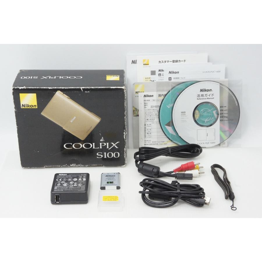 ニコン（Nikon） 美品 COOLPIX S100 シャイニーゴールド 元箱付