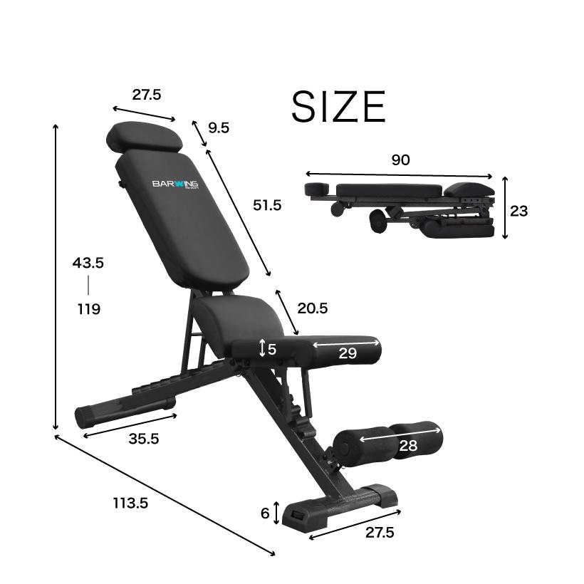 2024年最新モデル トレーニングベンチ 段階調節 耐荷重800kg インクラインベンチ フラットベンチ ダンベル トレーニングベンチプレスホームジム｜amj｜18