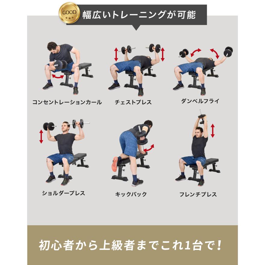 ダンベルとトレーニングベンチ