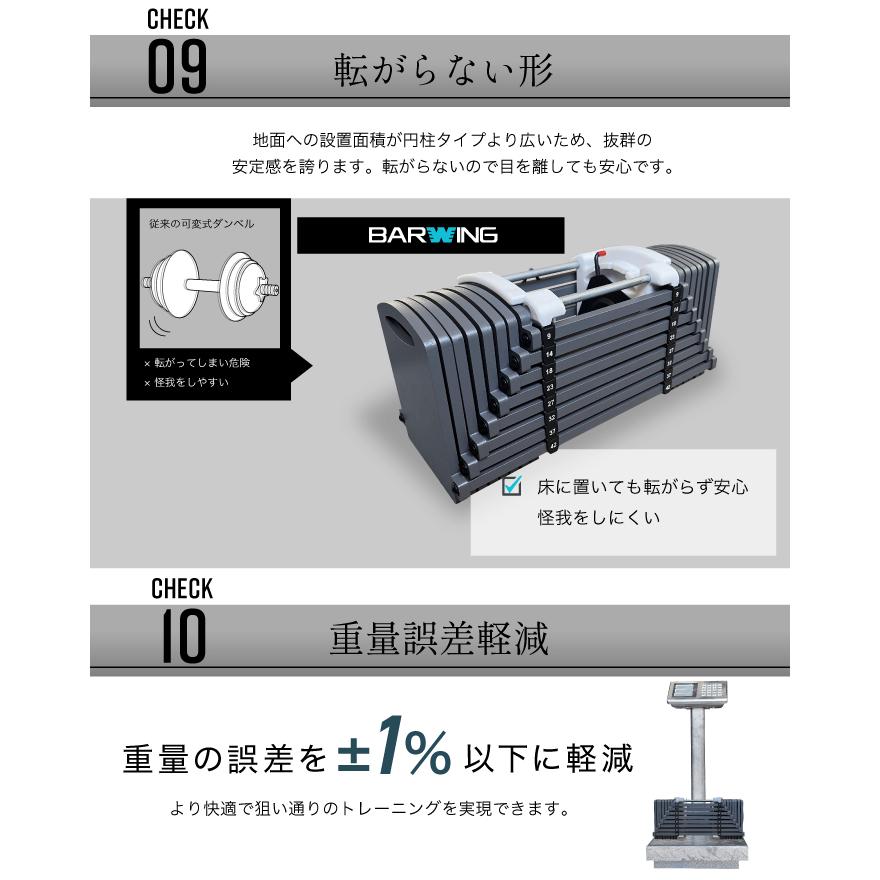 YouTen 【3年保証】可変式ダンベル 2個セット 42kg 重量調節