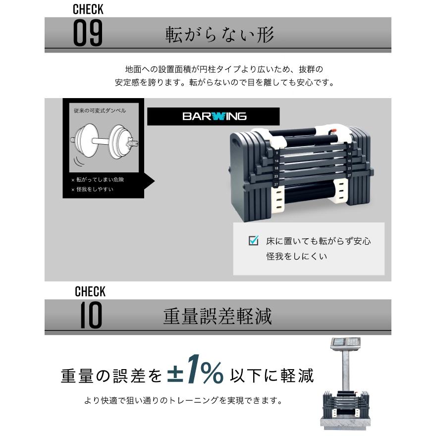 YouTen 可変式ダンベル 2個セット 27kg 重量調節 アジャスタブル
