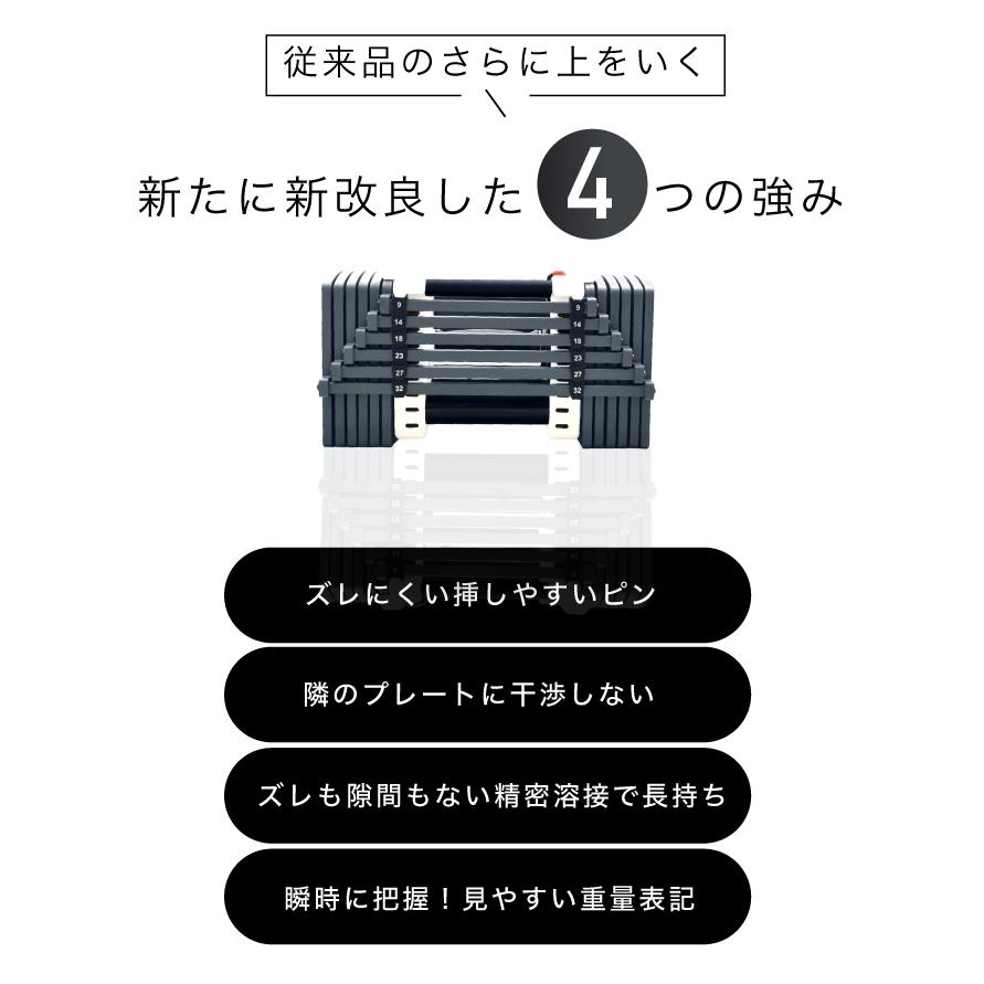 アジャスタブルダンベル 32kg 2個セット YouTen 可変式ダンベル 2個セット 32kg 重量調節 アジャスタブル
