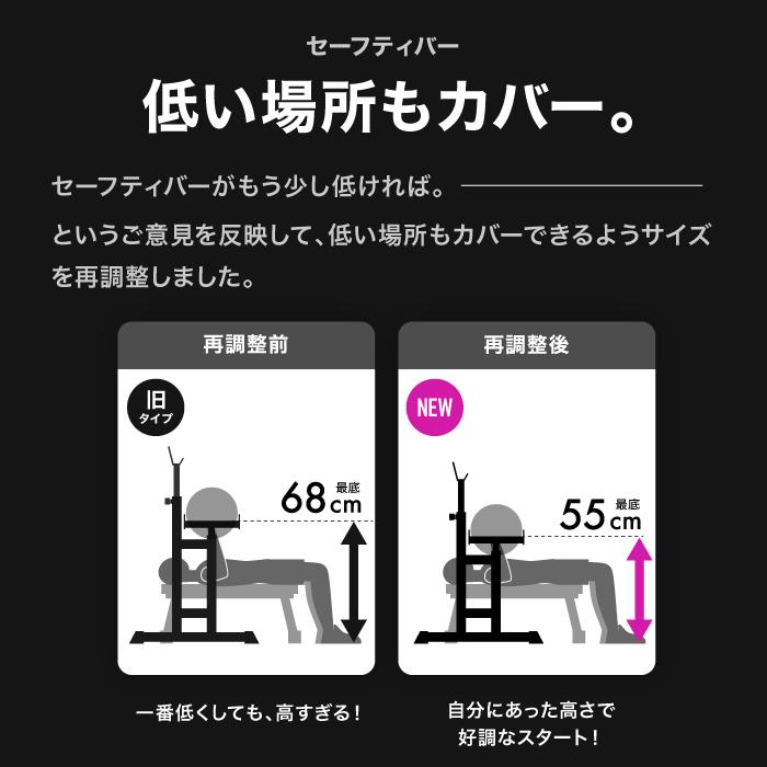 ベンチプレス 改良モデル バーベルスタンド バーベルラック ベンチプレスラック バーベル台 トレーニング ベンチ｜amj｜10