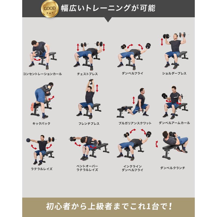 YouTen ☆2年保証☆ トレーニングベンチ インクラインベンチ フラット