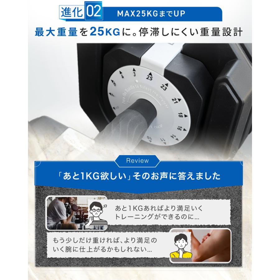 YouTen 可変式ダンベル 25kg 2個セット 片手で重量変更可能 ダンベル