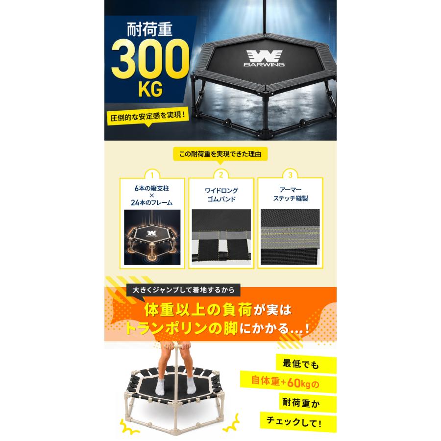 YouTen トランポリン ハンドル付き 耐荷重 300kg カバー無し