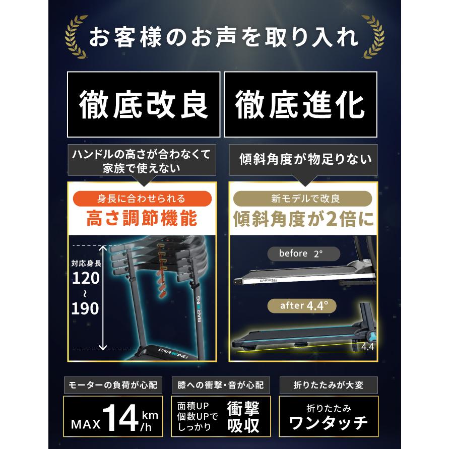 【大幅値下げ】BARWING ルームランナー　BW-RR10 YouTen ☆期間限定価格 5/7まで☆ 電動 ルームランナーMAX14km/h