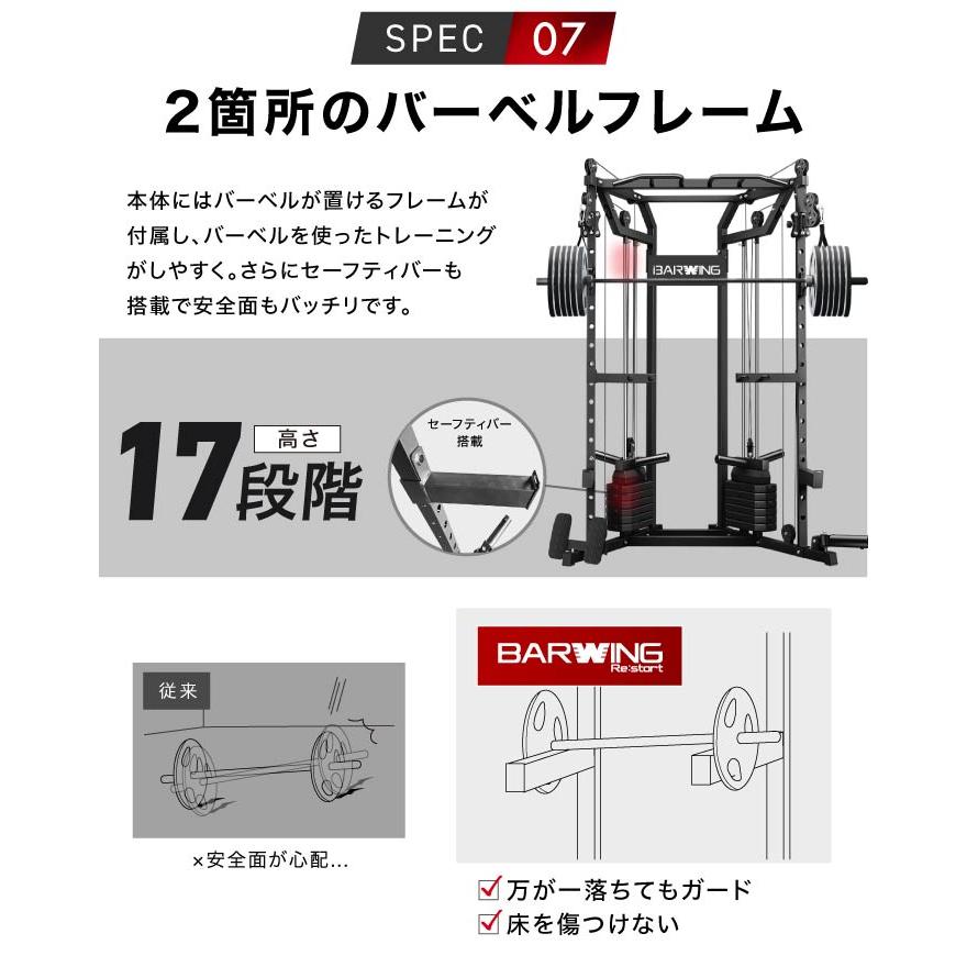 引取限定 スミスマシン ケーブル プレート付 筋トレ パワーラック