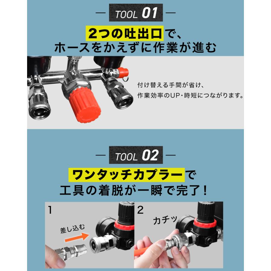 ☆1年保証☆ エアーコンプレッサー 吐出口2個 40L 小型 車 静音 ハイ