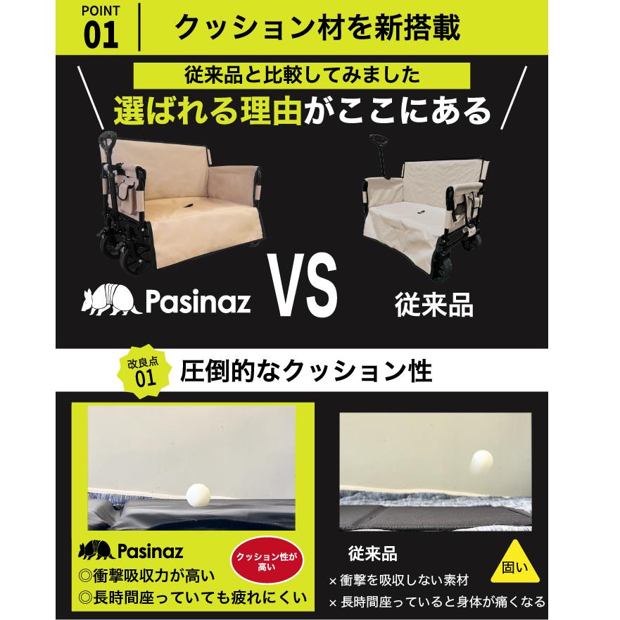 ★期間限定価格 12/11まで★ ベンチキャリーワゴン アウトドアワゴン キャリーワゴン キャリーカート 片手ハンドル  大容量 |  | 03