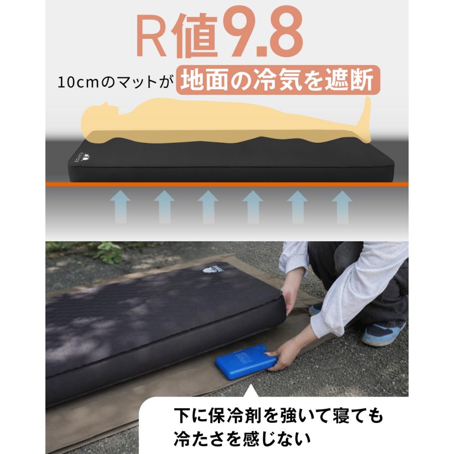 電動 インフレーターマット 電動ポンプ内蔵 厚手10CM キャンプマット