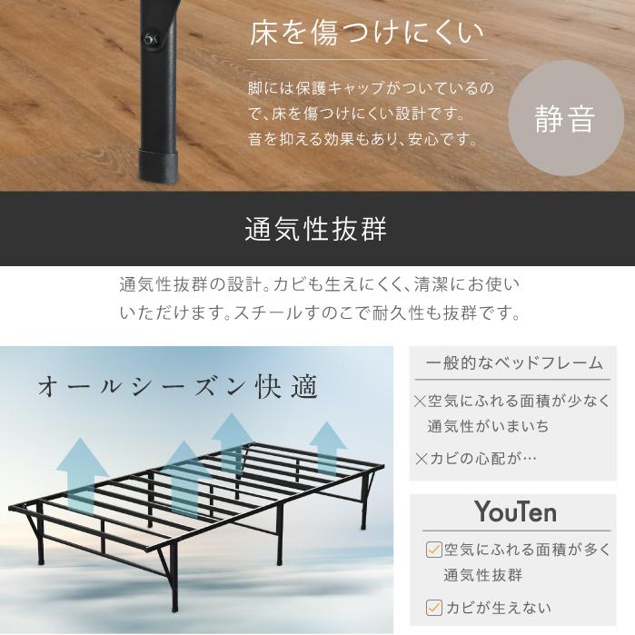 ☆2年保証☆ ベッドフレーム 送料無料 パイプベッド 折りたたみ 脚付き