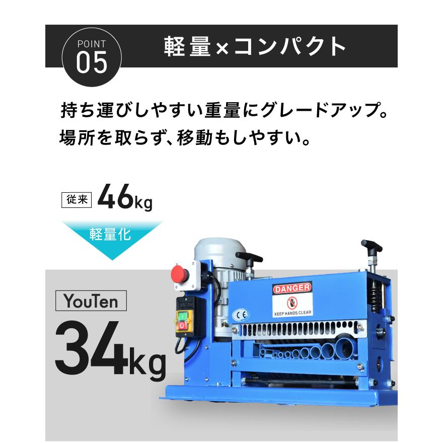 電線皮むき機 【5年保証】 耐久性 静音性 UP 1.5?38mm対応電線 電線皮むき機 【5年保証】 耐久性 静音性 UP 1.5?38mm対応電線