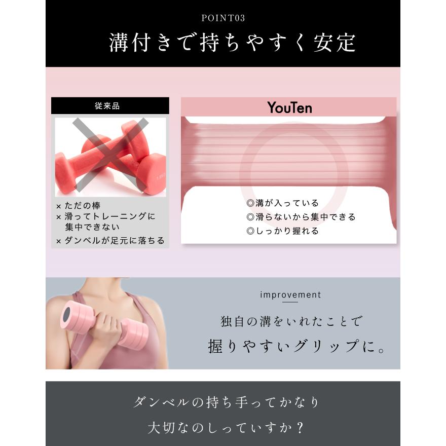YouTen ☆期間限定価格 2/26まで☆ 可変式ダンベル 2.5kg 2個セット 4