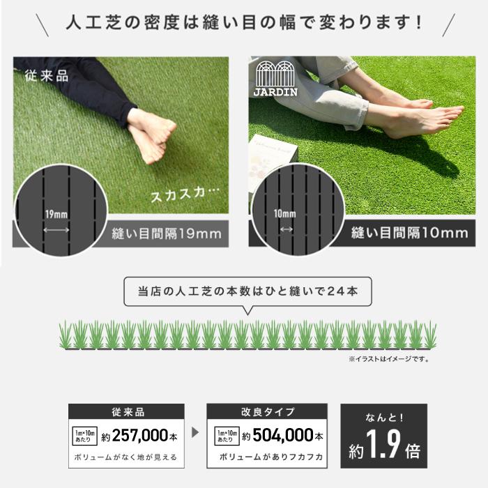 YouTen 【1年保証】人工芝 1mx10m 芝丈 7mm 送料無料 防草 芝生 人工