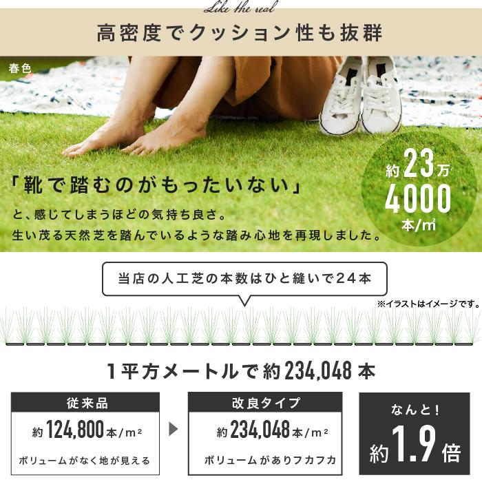 人工芝 幅1m × 長さ10m 芝丈38mm リアル人工芝 (防草