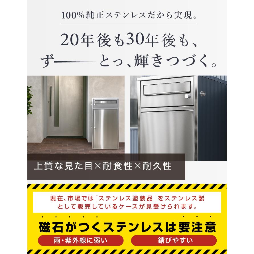 宅配ボックス ステンレス ポスト付 ポスト一体型 一戸建て用