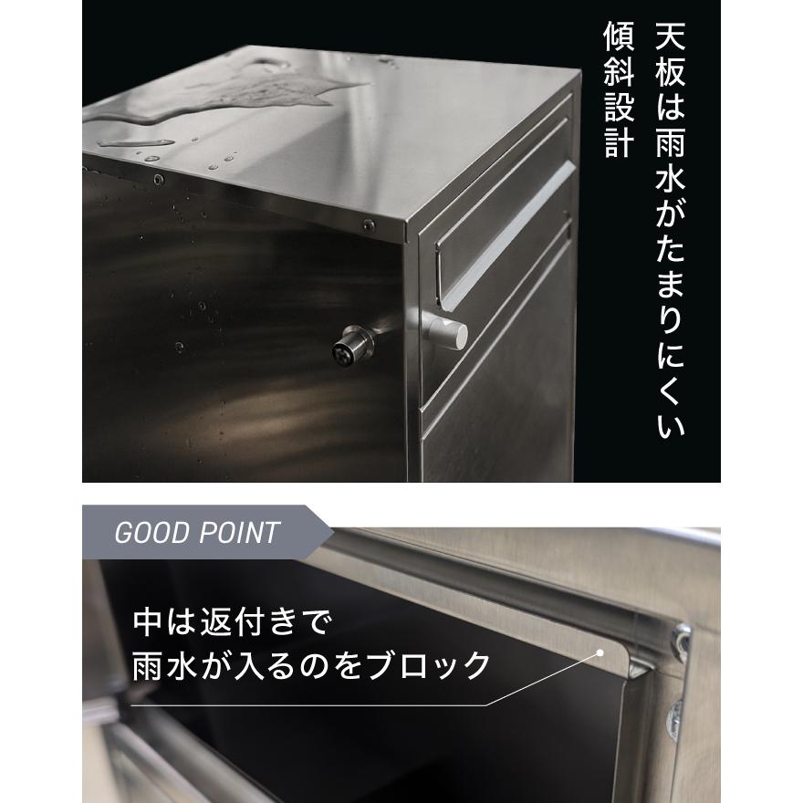 ★期間限定価格 5/26まで★ 宅配ボックス ステンレス ポスト付 ポスト一体型 一戸建て用 大容量 A4 メルカリ対応 防水 置き配ボックス 印鑑ホルダー付の画像