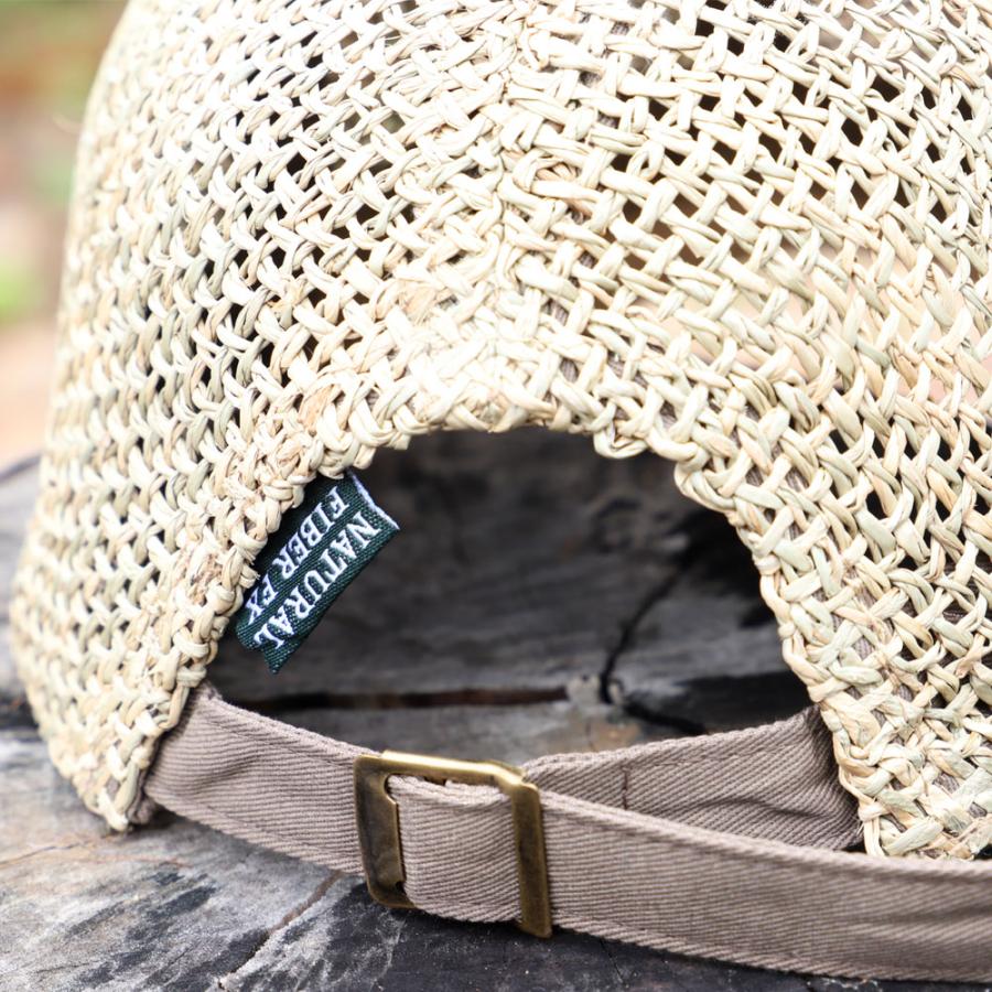 キャップ つば長 ロングバイザー 天然メッシュキャップ 麦わら帽子