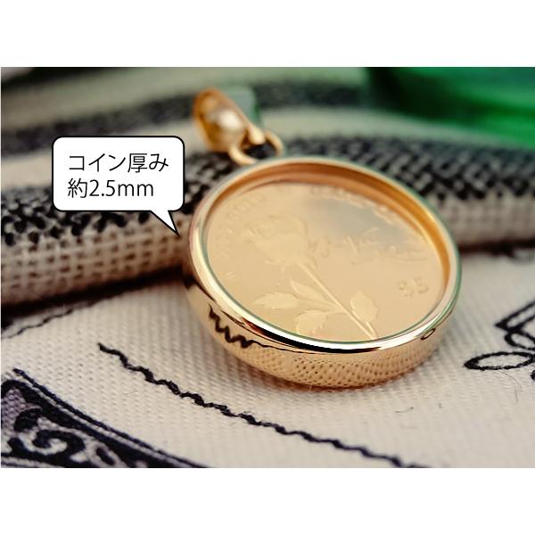純金 1/30オンス La Vie en Rose バラ色の人生 薔薇 バラ コイン 金貨 ペンダントトップ 2022年限定 両面保護ガラス 送料無料_4
