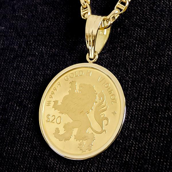 純金1/10オンス 獅子 Lion ライオン コイン 金貨 ペンダント 純金1/10オンス 獅子 Lion ライオン コイン 金貨 ペンダント