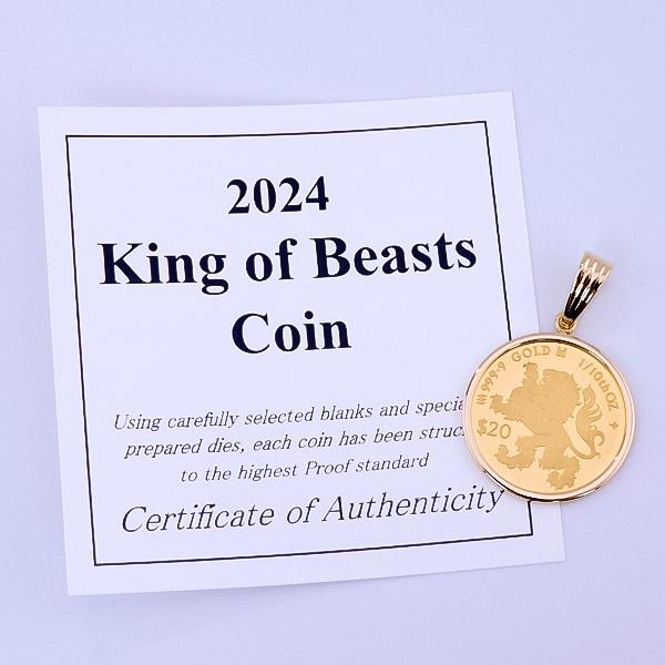 純金1/10オンス 獅子 Lion ライオン コイン 金貨 ペンダント 純金1/10オンス 獅子 Lion ライオン コイン 金貨 ペンダント