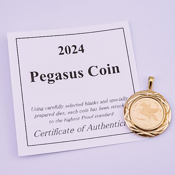 純金1/20オンス ペガサス pegasus 馬 コイン 金貨 ペンダント 純金1/20オンス ペガサス pegasus 馬 コイン 金貨 ペンダント