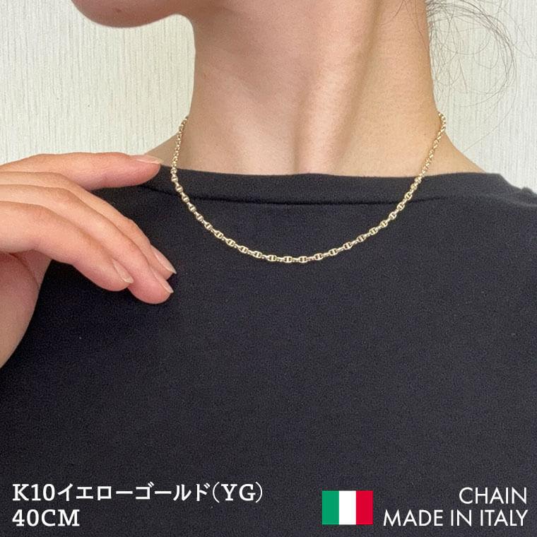 ネックレス チェーン 中空スカル K10 10金 k10 レディース メンズ 約 
