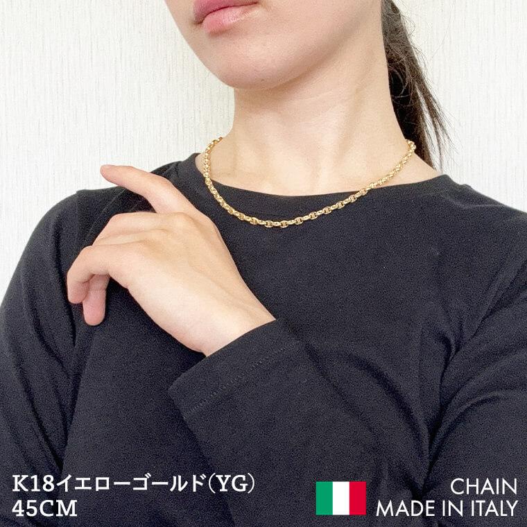 K18 18金 k18 ネックレス チェーン 中空スカル レディース メンズ 約 