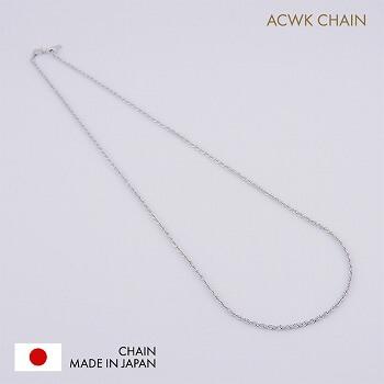 ネックレス チェーン ACWK ダブルシャイン PT850 pt850 プラチナ レディース メンズ 約1.7mm幅 金属アレルギー 45cm 女性用 男性用 030の画像