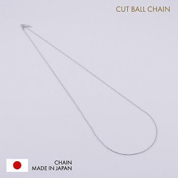 ネックレス チェーン カットボール PT850 pt850 プラチナ レディース メンズ 約0.8mm幅 金属アレルギー 50cm 女性用 男性用 100の画像