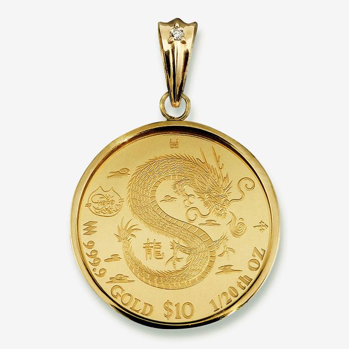 ポイント15倍 中川翔子 デザイン ドラゴン（翔龍）金貨ペンダント